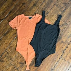House of Harlow 1960 Orange and Black Bodysuits